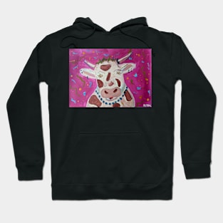 Pink Punk Funny Cow Hoodie